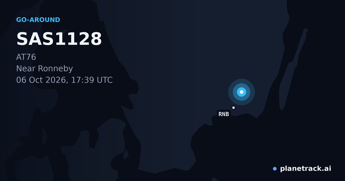 Map of where SAS1128's go-around happened
