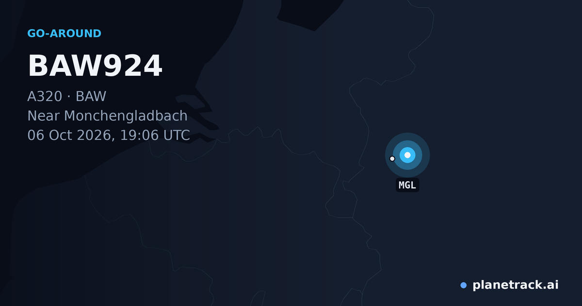 Map of where BAW924's go-around happened