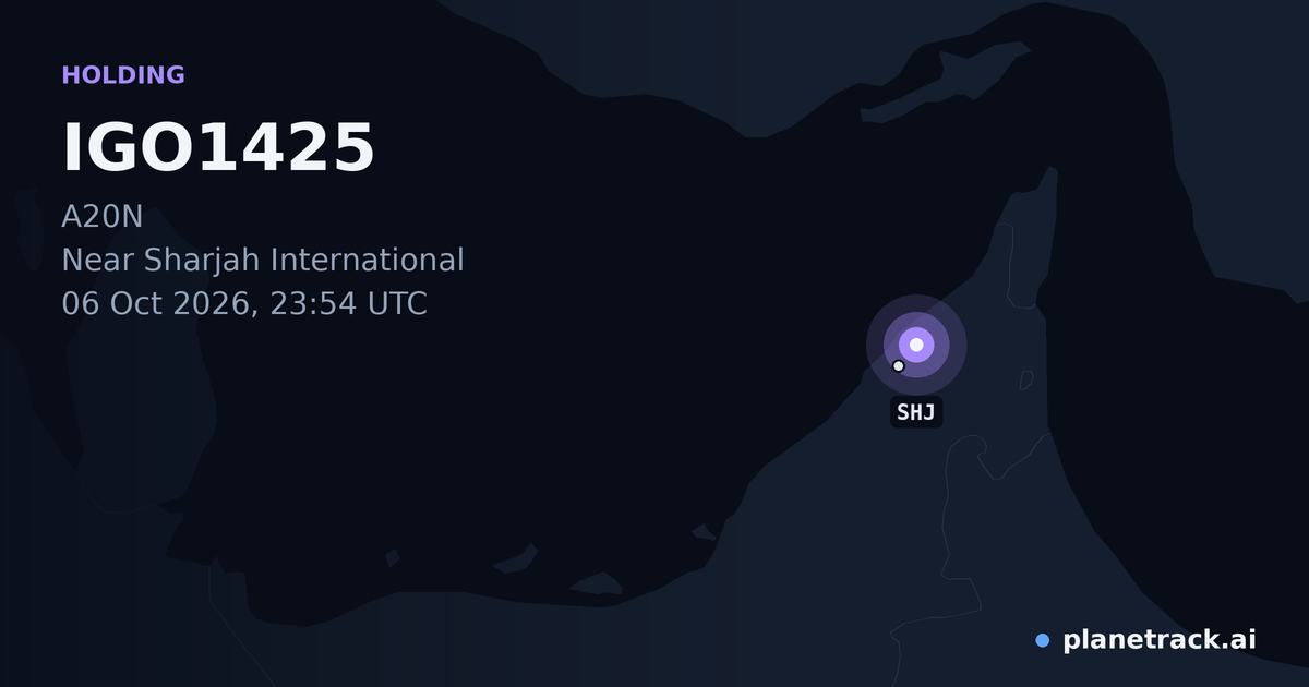Map of where IGO1425's holding pattern happened