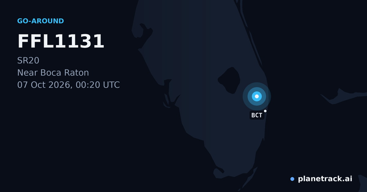 Map of where FFL1131's go-around happened