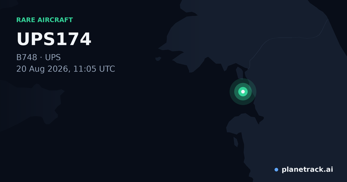 Map of where UPS174's rare aircraft happened