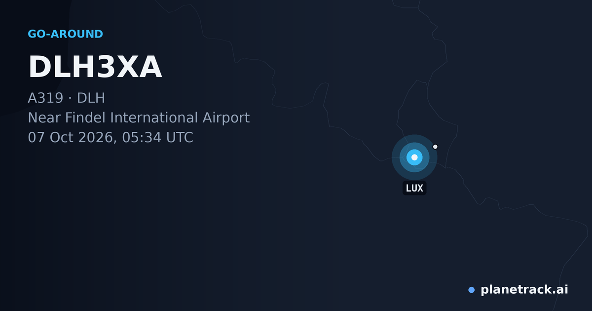 Map of where DLH3XA's go-around happened
