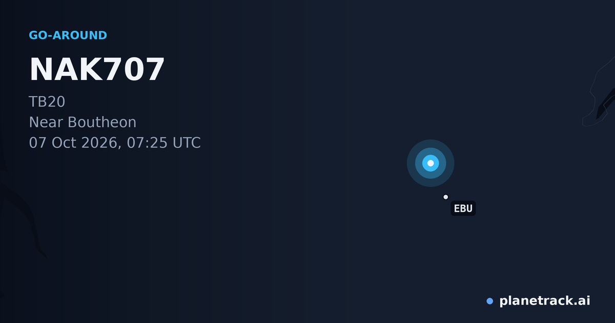 Map of where NAK707's go-around happened
