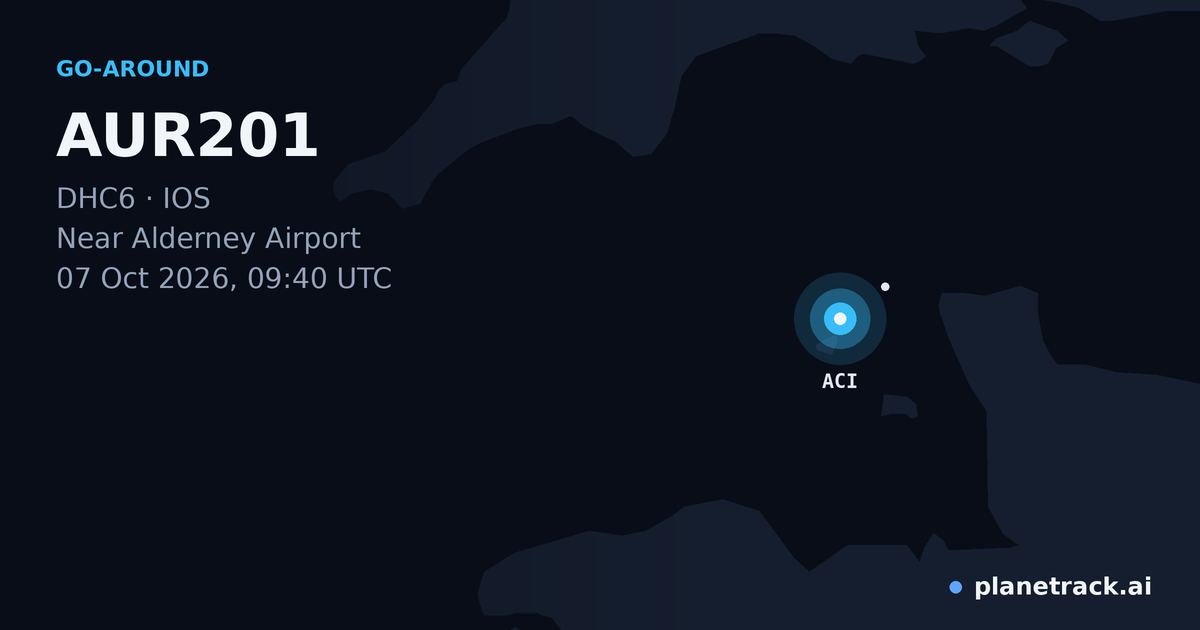 Map of where AUR201's go-around happened
