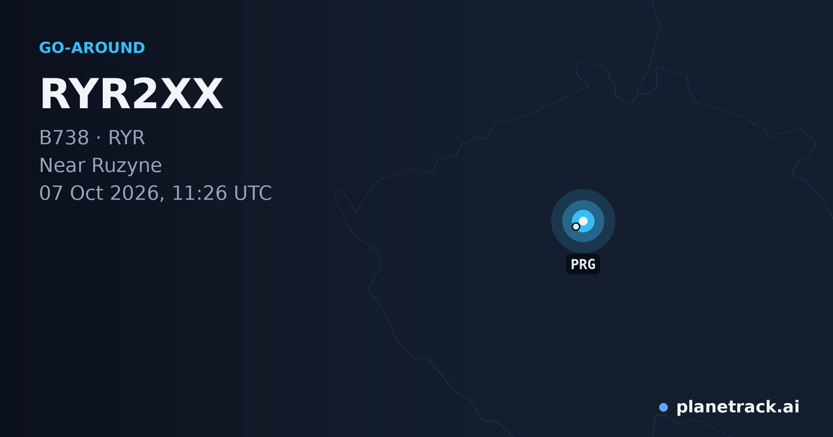 Map of where RYR2XX's go-around happened