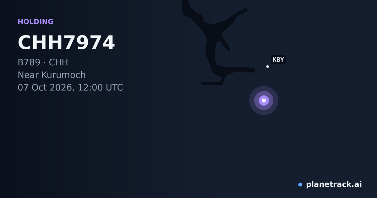 Map of where CHH7974's holding pattern happened