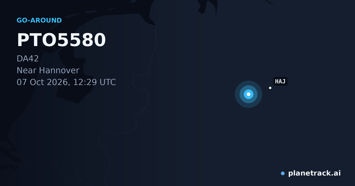 Map of where PTO5580's go-around happened
