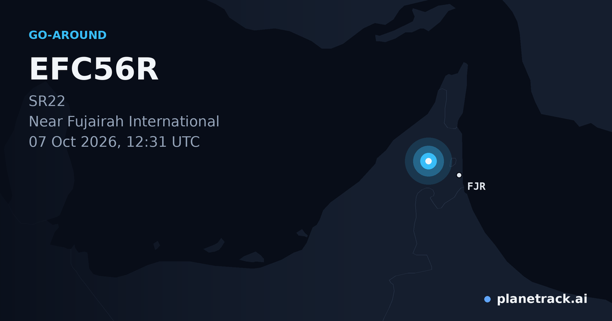 Map of where EFC56R's go-around happened