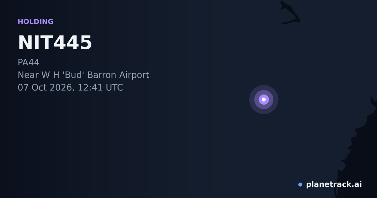 Map of where NIT445's holding pattern happened