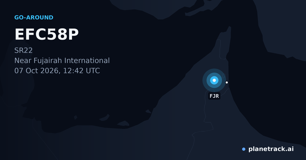 Map of where EFC58P's go-around happened