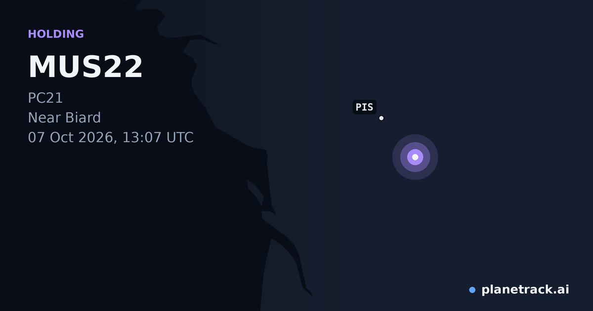 Map of where MUS22's holding pattern happened