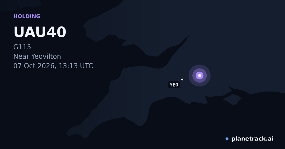 Map of where UAU40's holding pattern happened