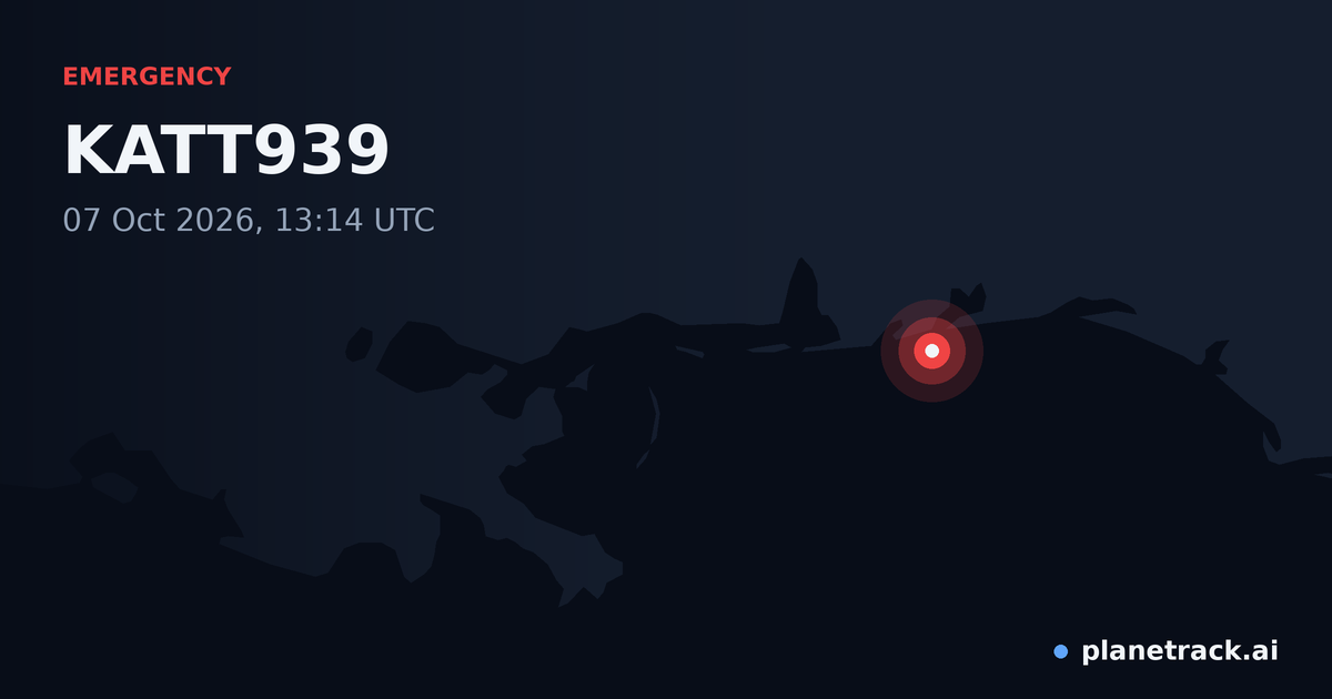 Map of where KATT939's emergency: squawk 7600 happened