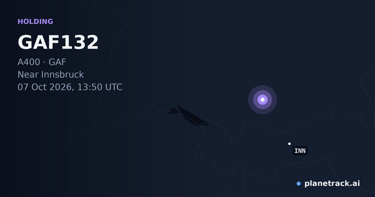 Map of where GAF132's holding pattern happened