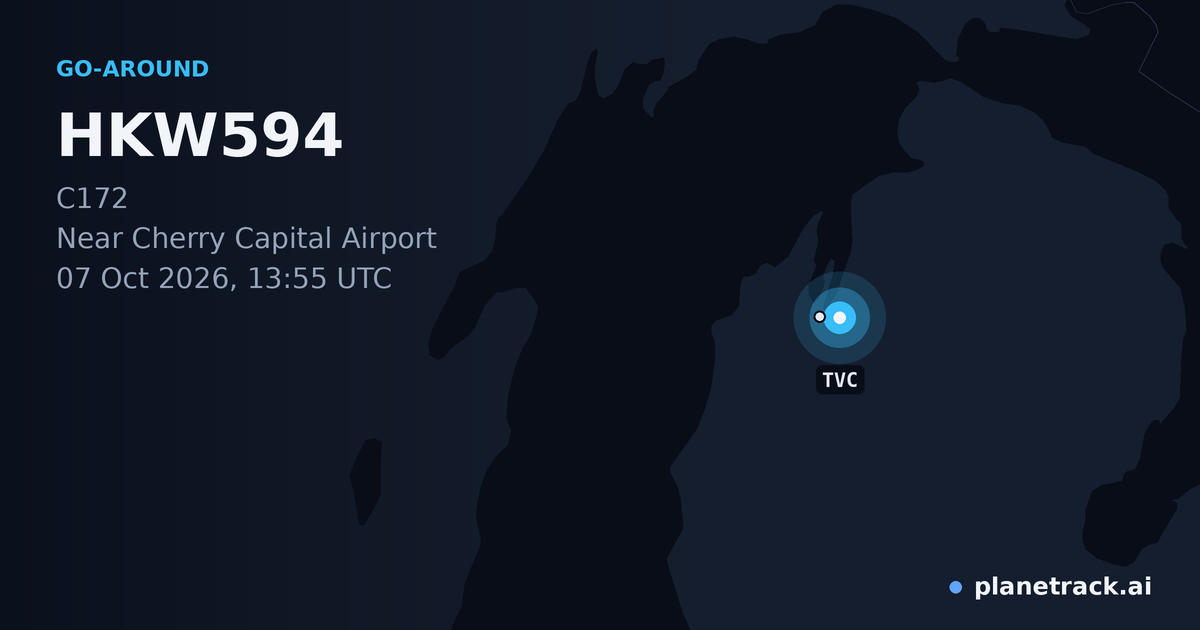 Map of where HKW594's go-around happened