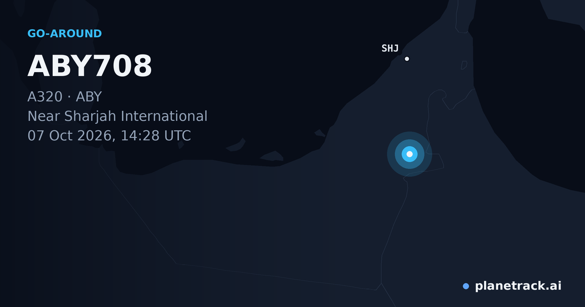 Map of where ABY708's go-around happened