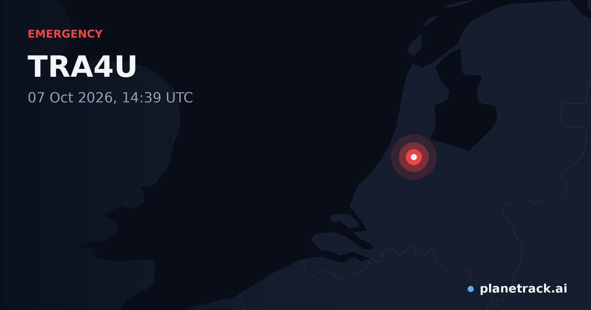 Map of where TRA4U's emergency: squawk 7700 happened