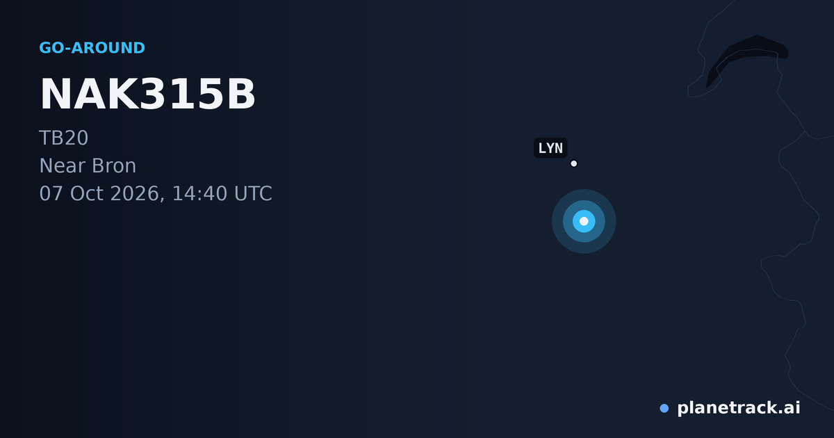 Map of where NAK315B's go-around happened
