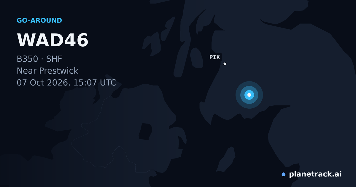 Map of where WAD46's go-around happened