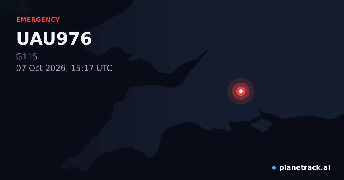 Map of where UAU976's emergency: squawk 7700 happened