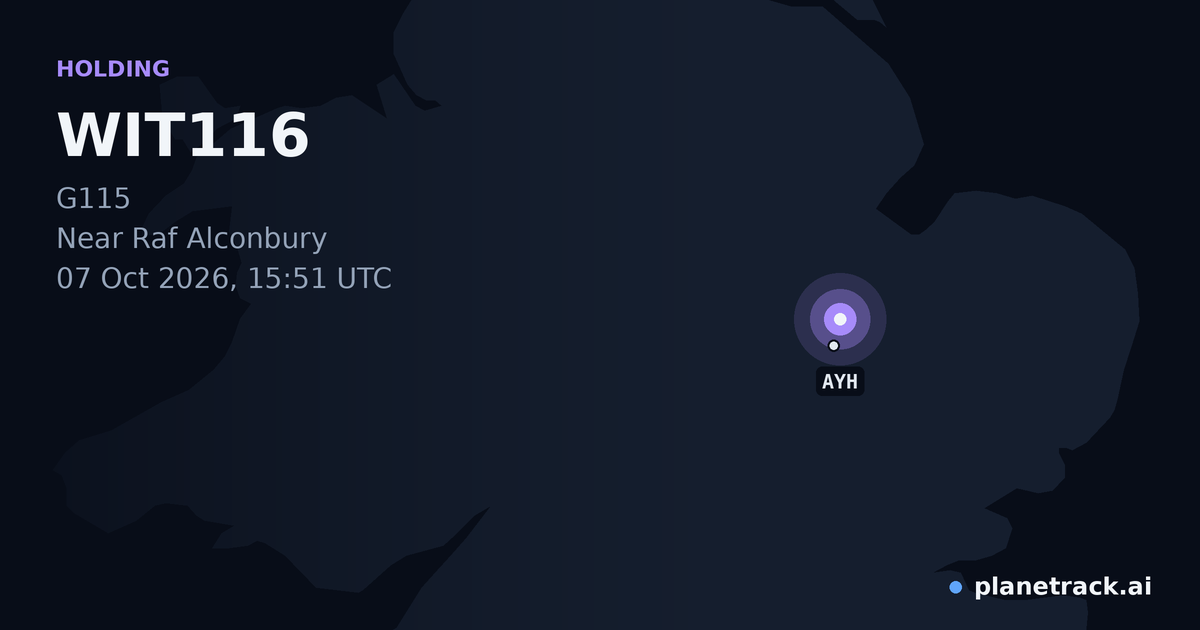 Map of where WIT116's holding pattern happened