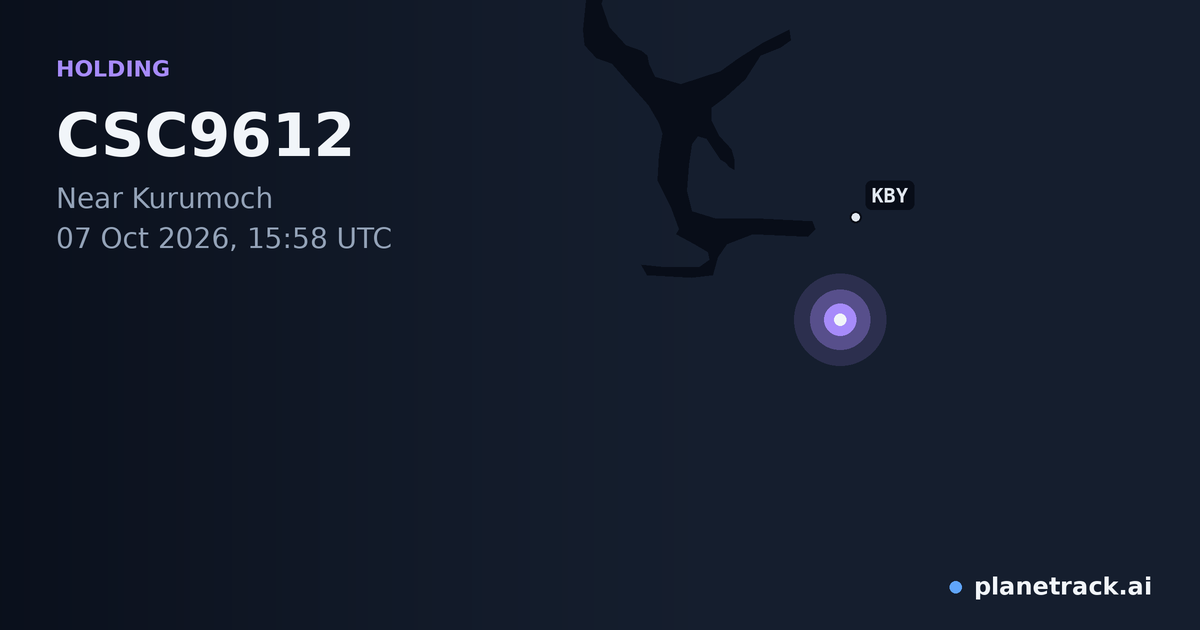 Map of where CSC9612's holding pattern happened