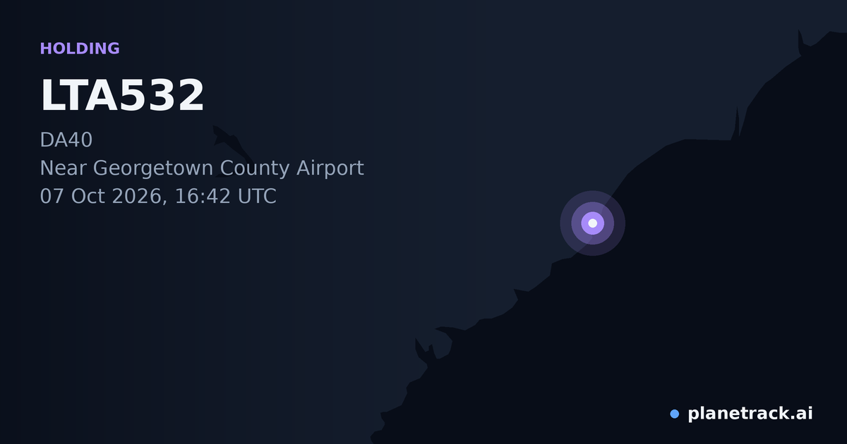 Map of where LTA532's holding pattern happened