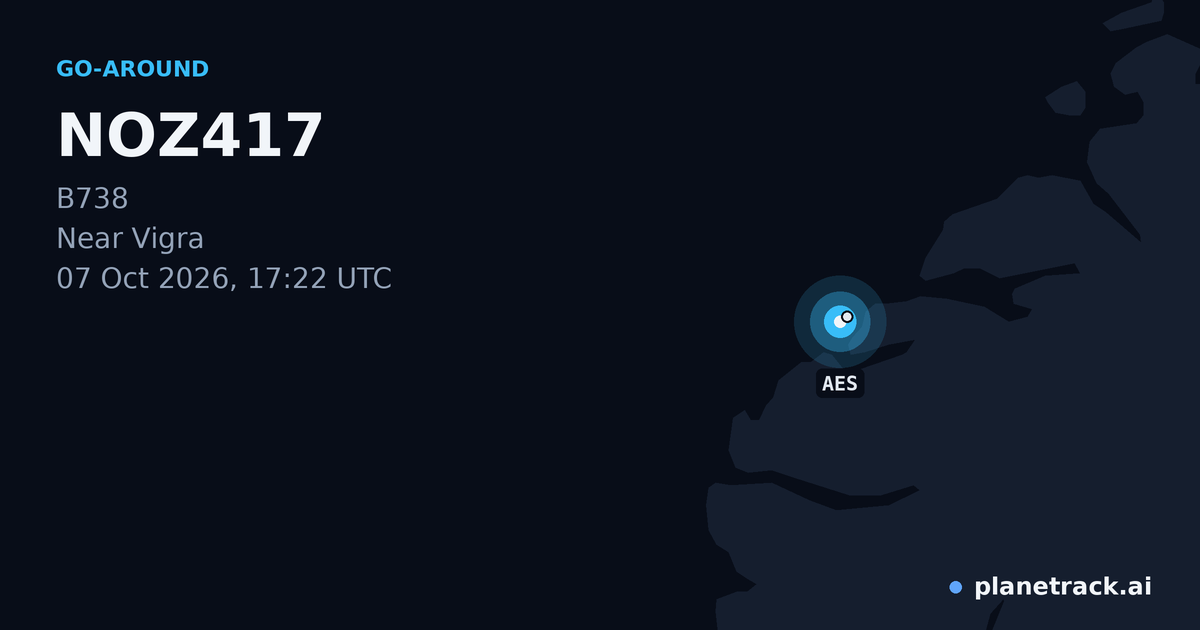 Map of where NOZ417's go-around happened