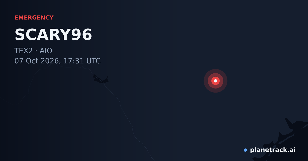 Map of where SCARY96's emergency: squawk 7500 happened