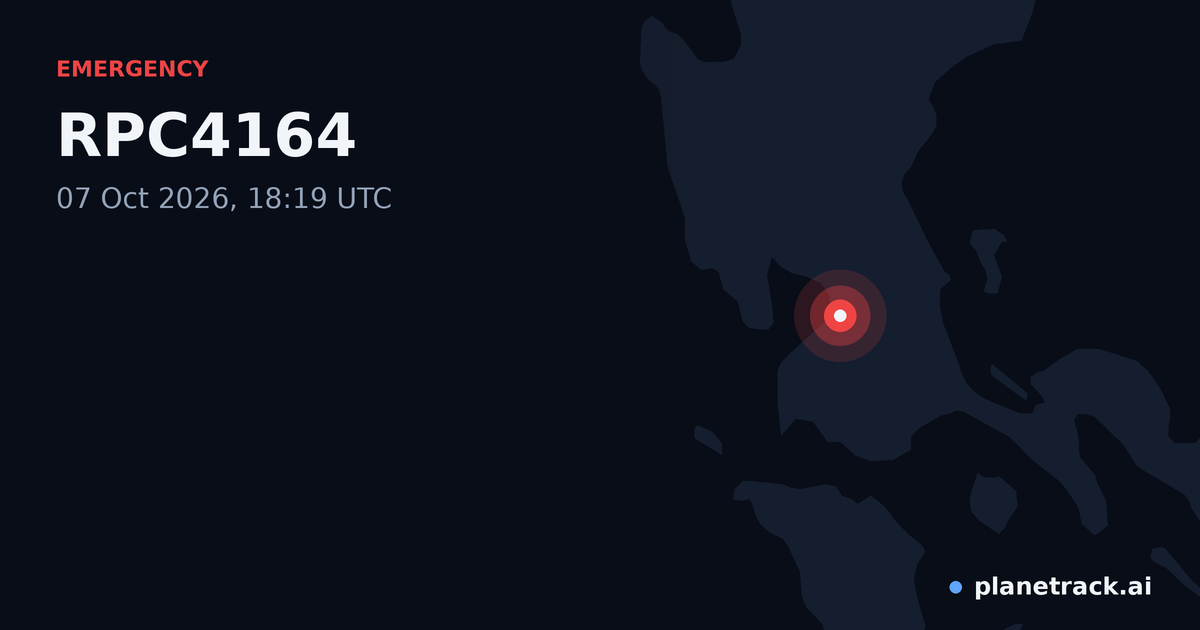Map of where RPC4164's emergency: squawk 7600 happened