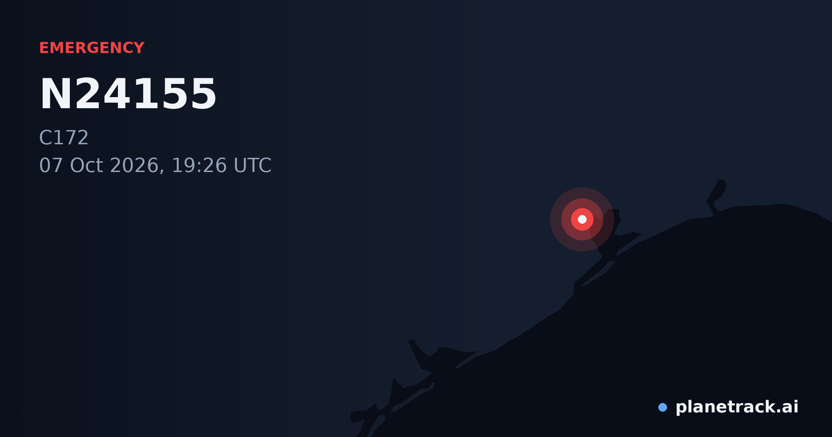 Map of where N24155's emergency: squawk 7600 happened
