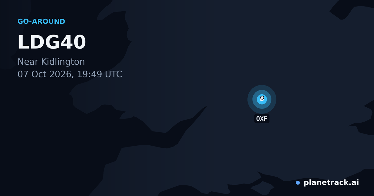 Map of where LDG40's go-around happened
