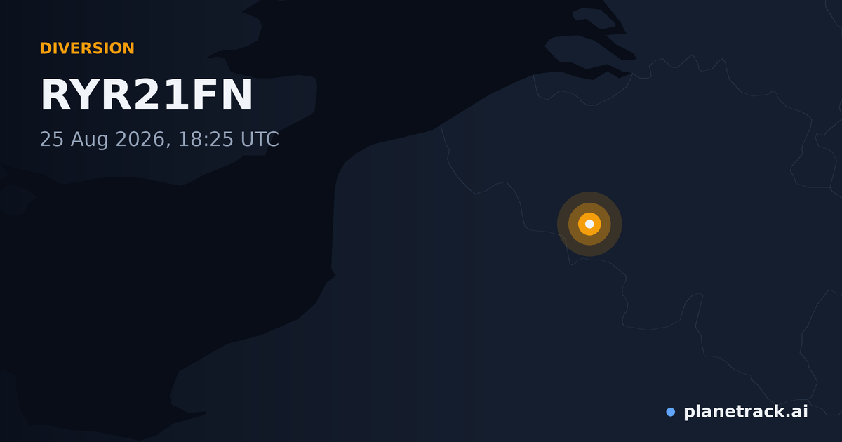 Map of where RYR21FN's diversion happened