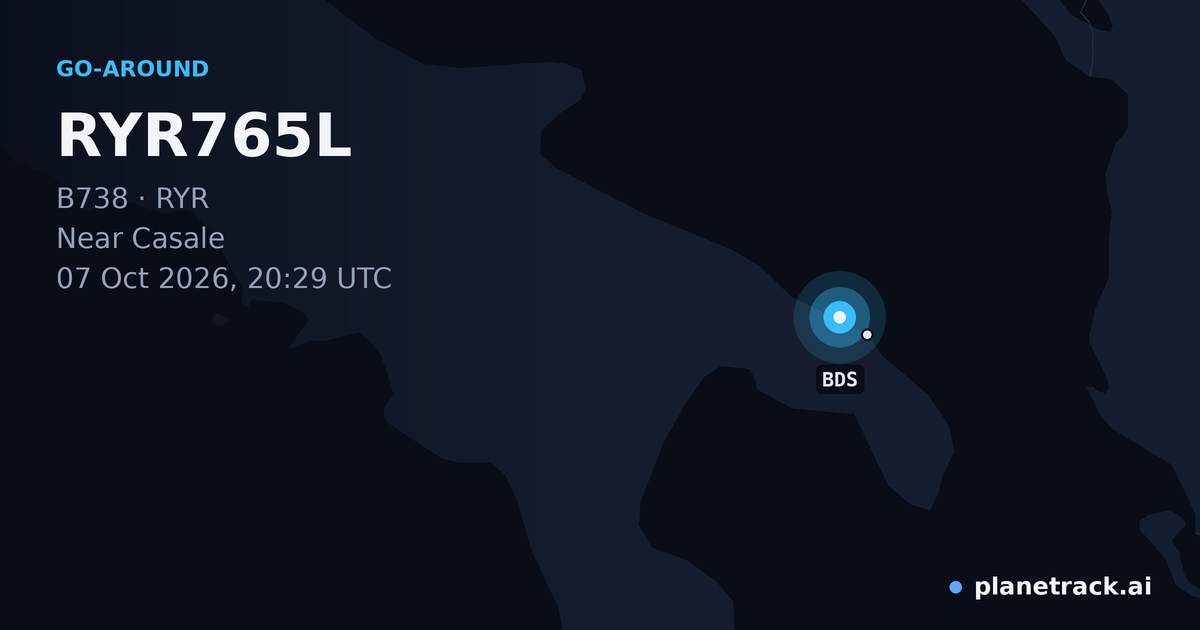 Map of where RYR765L's go-around happened