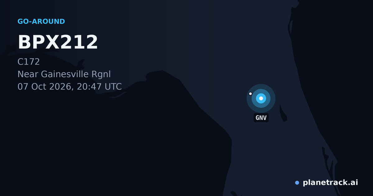Map of where BPX212's go-around happened