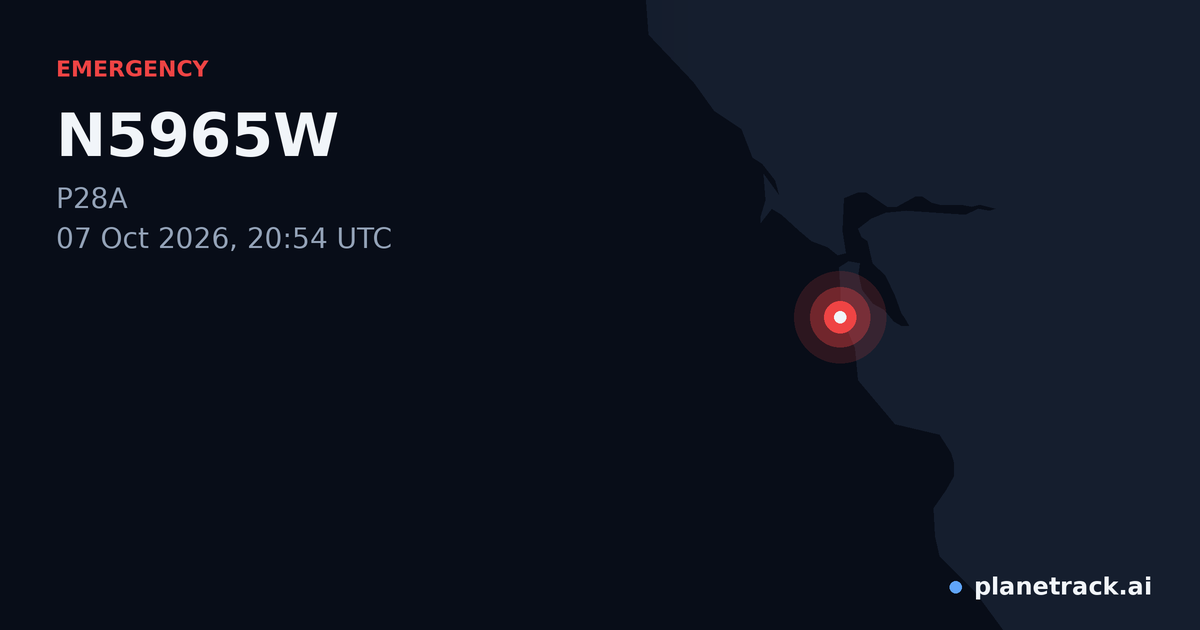 Map of where N5965W's emergency: squawk 7600 happened