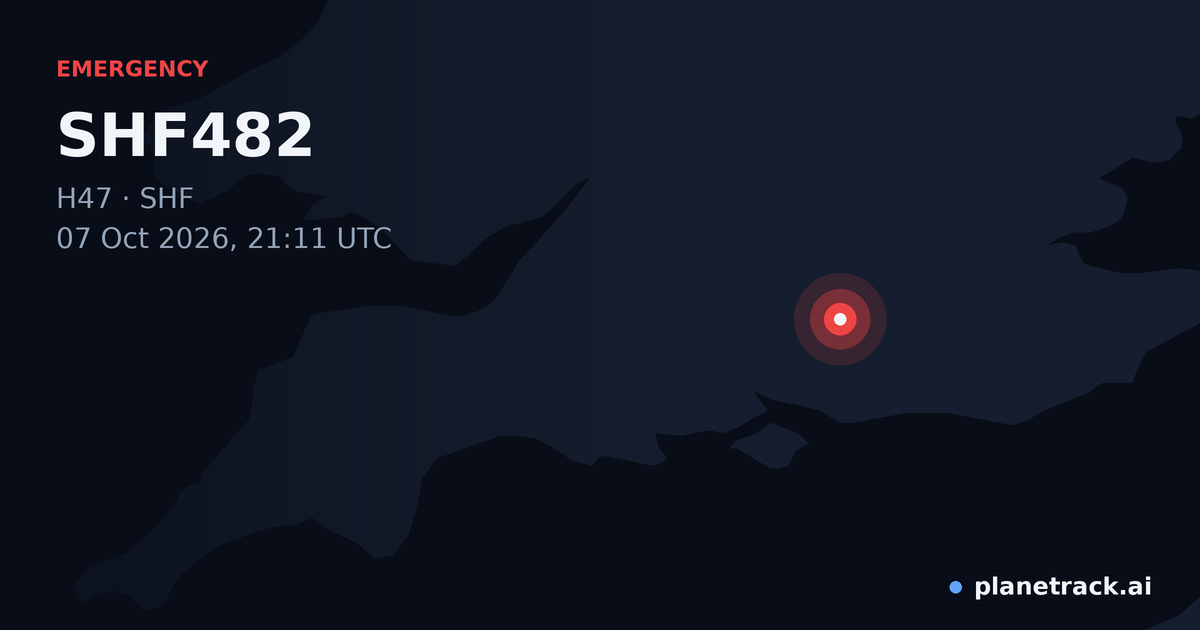Map of where SHF482's emergency: squawk 7700 happened