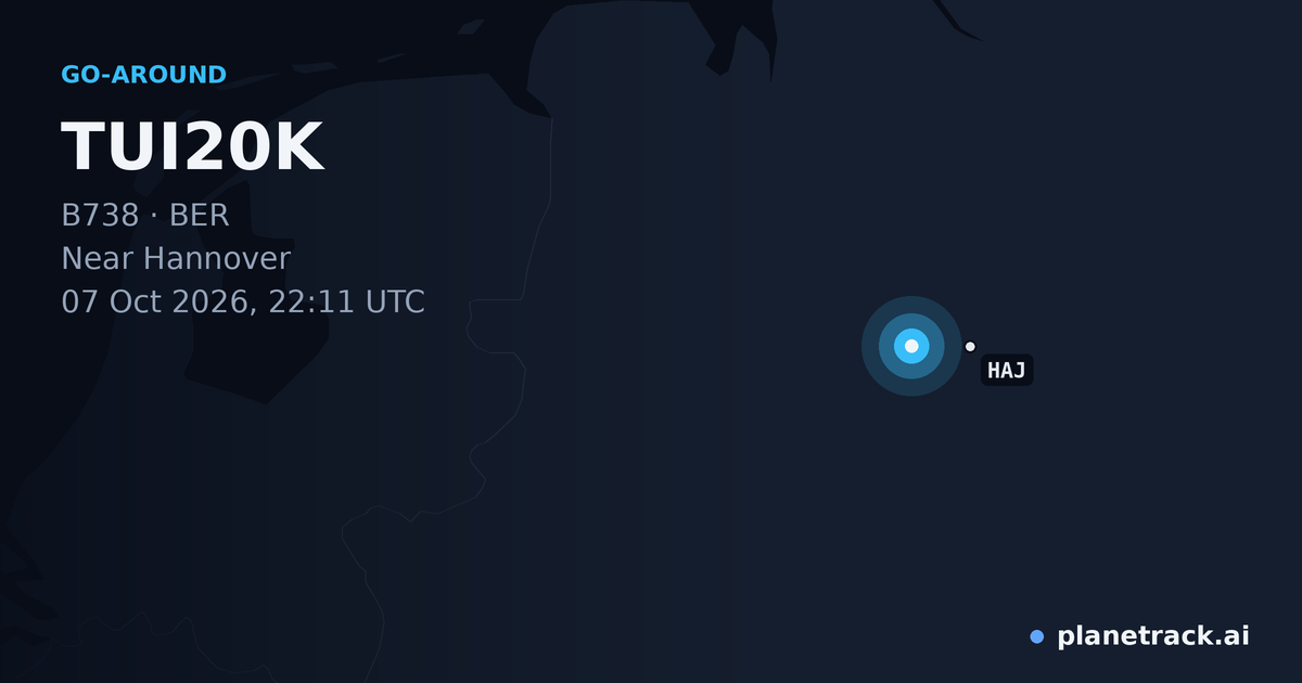 Map of where TUI20K's go-around happened