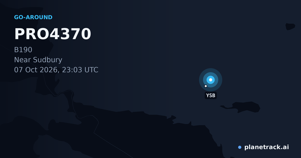 Map of where PRO4370's go-around happened