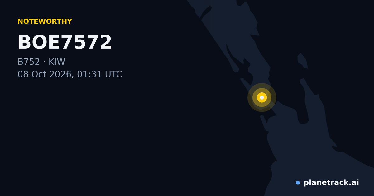 Map of where BOE7572's special aircraft happened