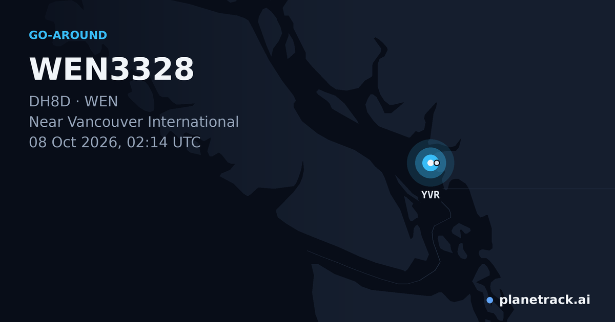 Map of where WEN3328's go-around happened
