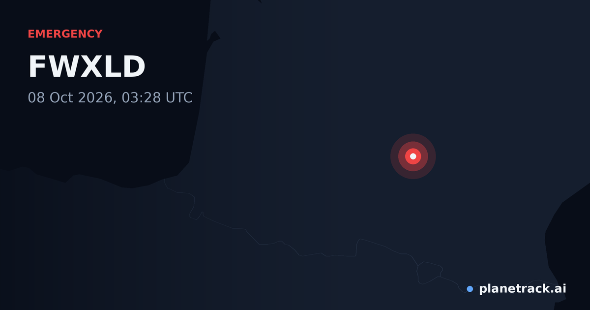 Map of where FWXLD's emergency: squawk 7600 happened