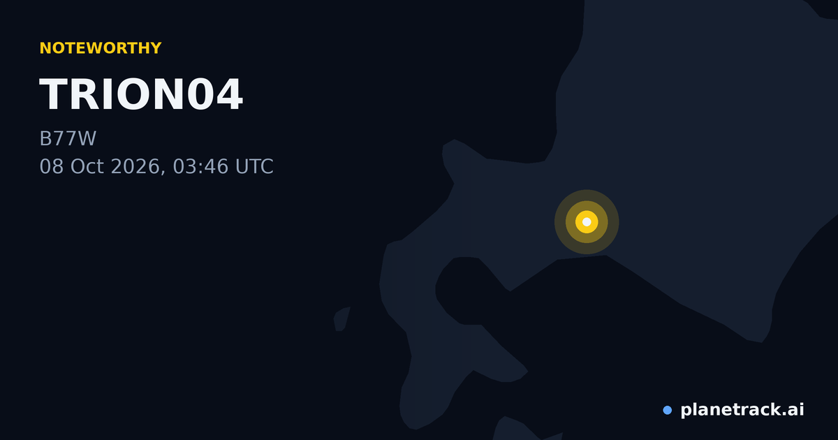Map of where TRION04's special aircraft happened