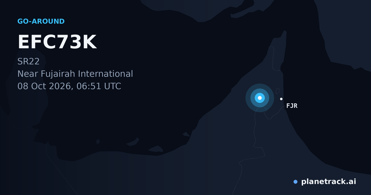Map of where EFC73K's go-around happened