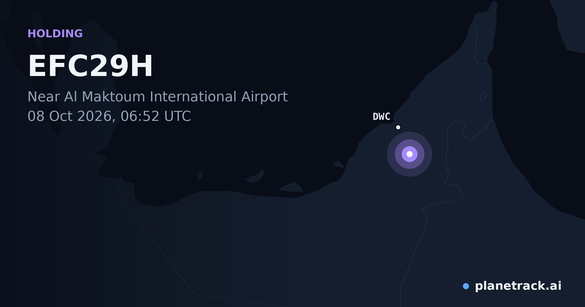 Map of where EFC29H's holding pattern happened