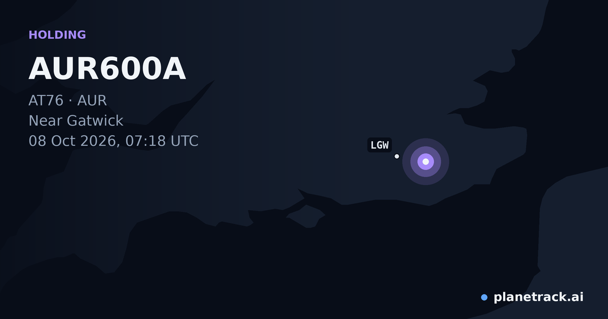 Map of where AUR600A's holding pattern happened