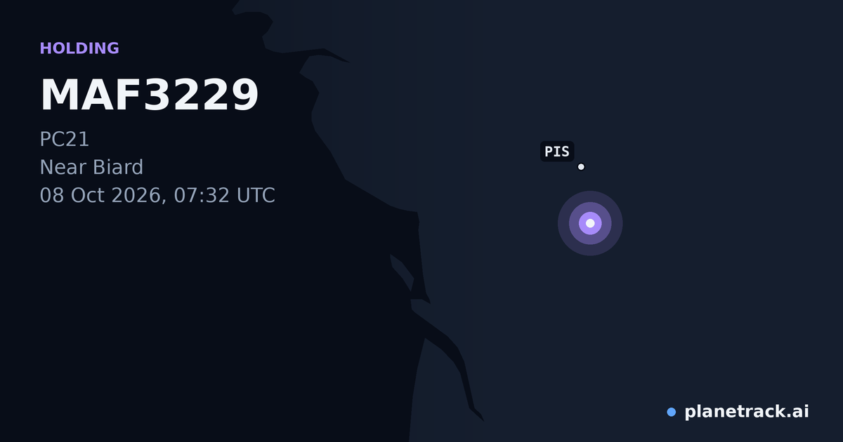 Map of where MAF3229's holding pattern happened