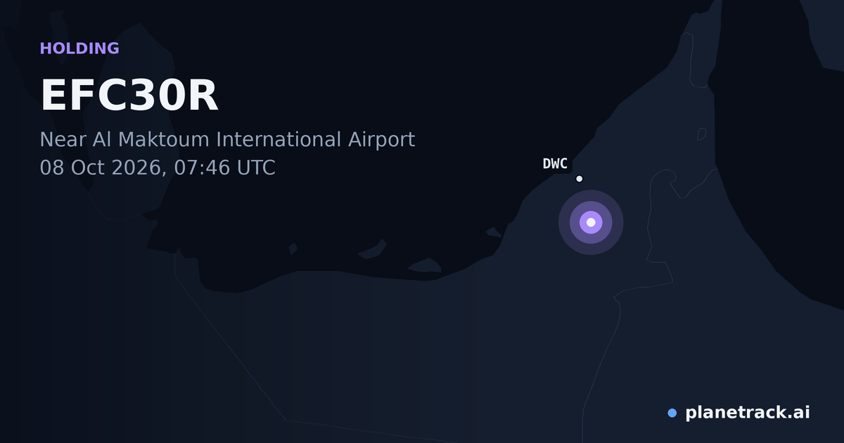 Map of where EFC30R's holding pattern happened