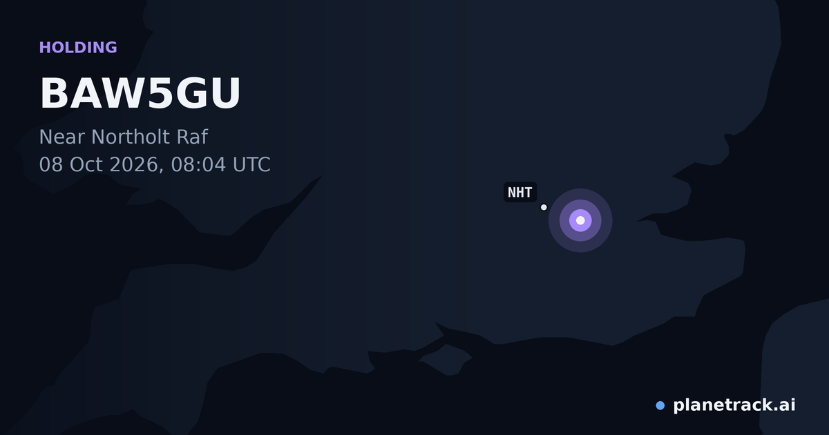 Map of where BAW5GU's holding pattern happened