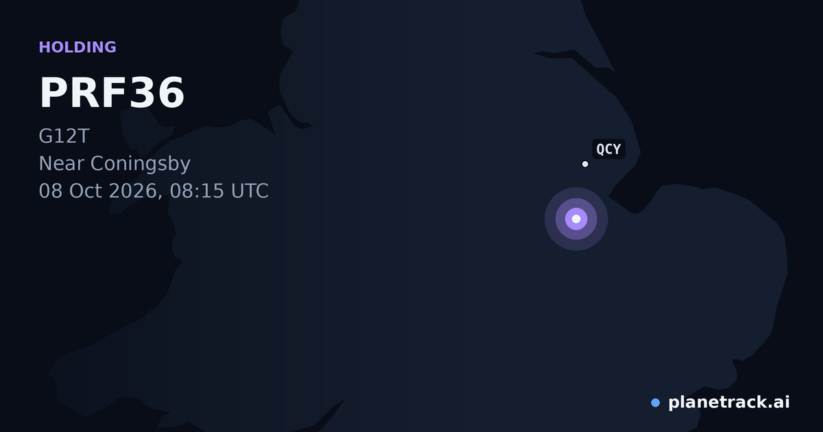 Map of where PRF36's holding pattern happened
